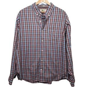 Men's Plaid Duluth Trading Company Long Sleeve Button Up Shirt Size XL